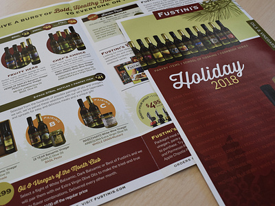 Fustini's Oil & Vinegar Holiday Catalog Designs brochure catalog design flyer graphic design layout logo print design