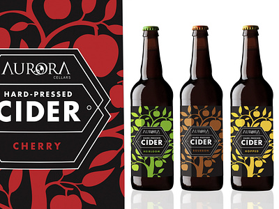 Aurora Cellars Hard Cider Labels cider graphic design label design packaging