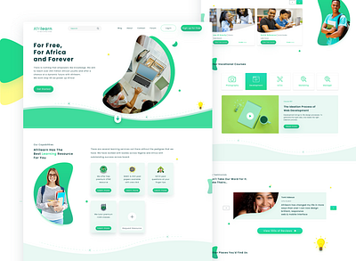 Afrilearn Landing Page branding graphic design landing design landingpage learning minimal ui ui design ui ux ux design web web design webdesign website website design