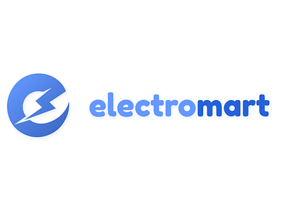 Electromart Logo app blue branding design graphic design icon illustrator logo vector wordmark