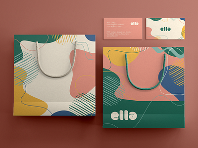 ella Bag and Business Card bag brand identity branding business card design fashion female graphic design logo mockup photoshop vector vibrant