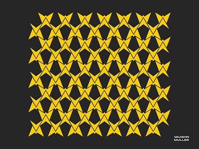 Vaughn Muller Pattern black branding design fitness flat graphic design icon illustrator logo logomark minimal pattern trainer vector yellow