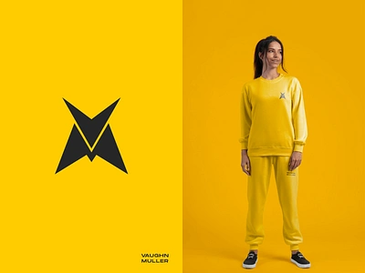 Vaughn Muller Apparel apparel black branding clothing design figma fitness flat graphic design icon illustrator logo logomark minimal photoshop trainer vector yellow