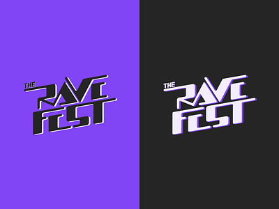 The Rave Fest Logo black branding concert design figma flat fun graphic design illustrator logo logomark minimal music purple typography vector