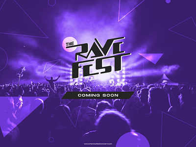 The Rave Fest Flyer black branding concert design festival flat graphic design illustrator logo logomark music purple vector