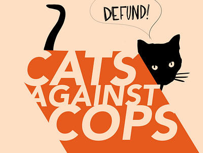 cats against cops activism digital illustration digitalart poster procreate