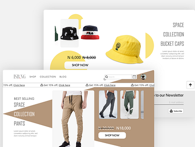 ISB proposed UI adobe xd fashion shop ui