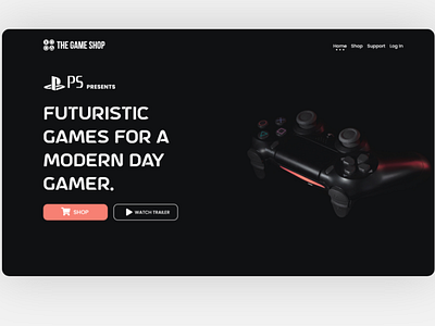 GameShop Playstation Homepage adobe xd dark ui games ui ux webdesign