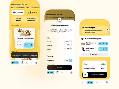 Application to order shawarma adobe xd app food food and drink gradient shop ui ux
