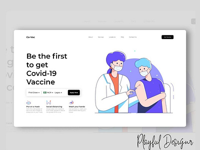 Co-Vac landing page design 01 adobe xd design illustration ui webdesign