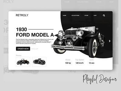Retroly - Vintage Cars store adobe xd cars classic ui ux vintage webdesign