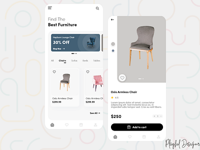 Furnik - Furniture Shop UI Design adobe xd design figma furniture saas shop ui ux