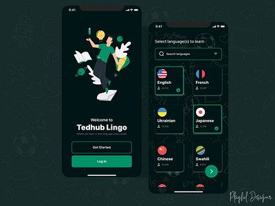 Tedhub Lingo Learning App - Dark mode