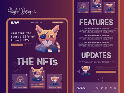 SAA - NFTS for Animals adobe xd design marketplace nft nfts uiux web webdesign