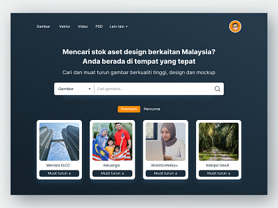 Home Page UI Design - Malaysia Design Assets Platform assets design landing page malaysia stock ui website