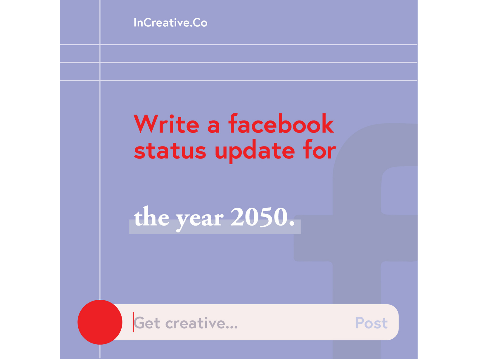 Futuristic Facebook Status Writing Prompt by In Creative Company by In