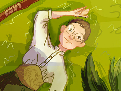 Relaxing in grass - Character Art - Ignit illustration