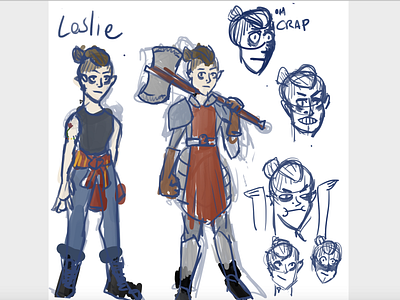 Character Design - Leslie - Nat 20 Webcomic design illustration