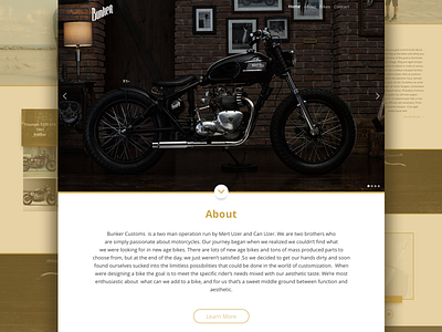 Bunker Custom Cycles Concept Design bunker concept cycle landing material motor redesign website