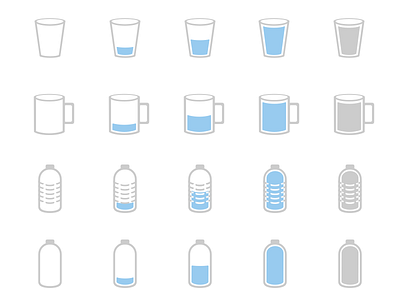 Woota Icon Set bottle cup glass icon ui ux water woota