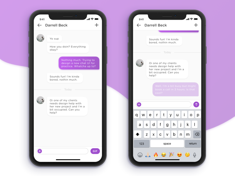 Chat App UI by Nejat Seçkin Oral on Dribbble