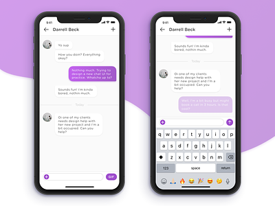 Chat App UI app chat ios iphone x message ui ux