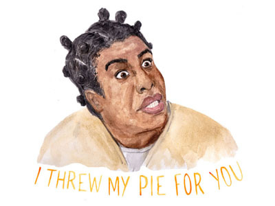 Crazy Eyes illustration orange is the new black painting watercolour