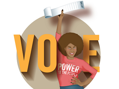 Vote! Power to the People / Full Image design digital illustration election female illustration vote voting woman