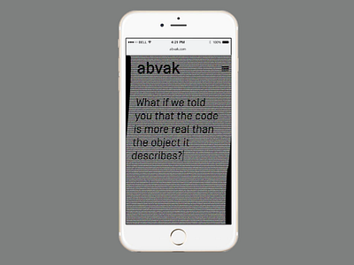 Abvak animation concept front end design glitch storytelling ui