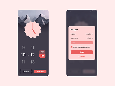 Ularm (The Alarm clock) II app background blur figma mobile ui ui ux