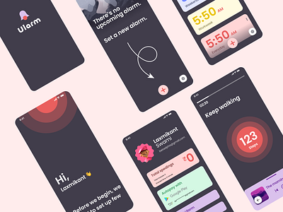 Ularm (The Alarm Clock) alarm app background blur design illustration logo mobile ui ui ui inspiration ux