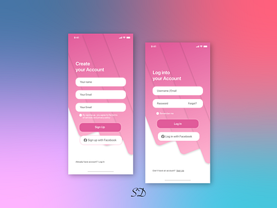 Candy - Log in & SIgn up design login screen signup ui