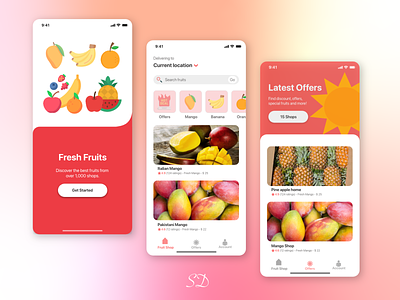 Fresh Fruit app design ecommerce fruit app ui ux