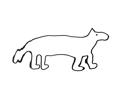 It's a dog. animal dog line drawing woof xerox