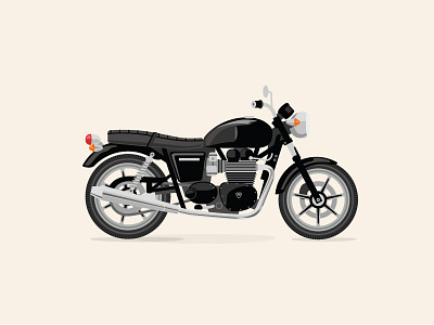 VROOM VROOM bike black bonneville drive glossy illustration motorcycle triumph