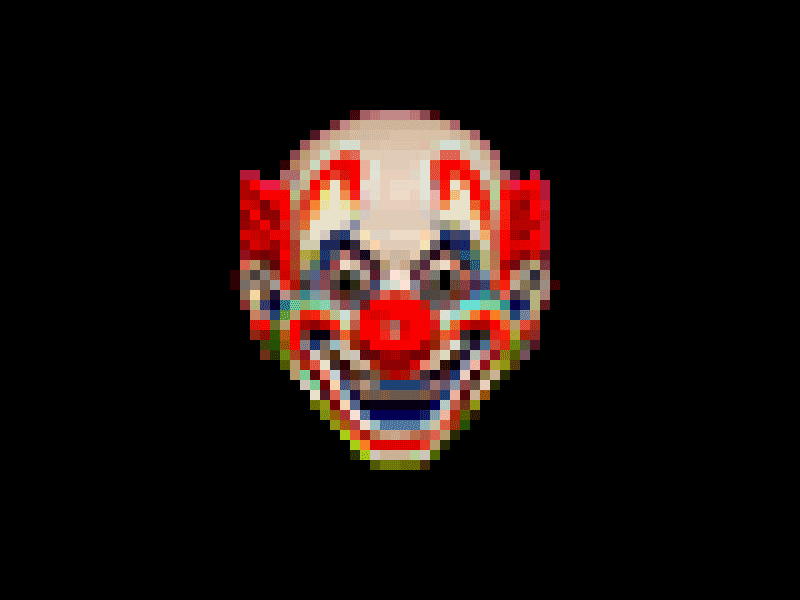 scary clown face gif
