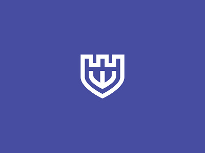 Double U castle identity indigo logo logomark purple