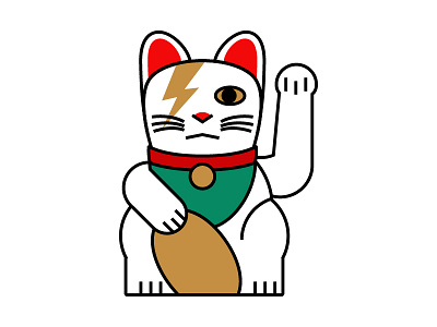 Bowie Neko bowie cat charm david bowie fortune good luck illustration luck lucky maneki neko toy