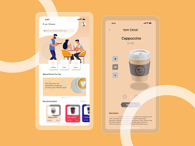 Coffe Shop Kinant add to cart app design coffe coffee coffee shop game mobile mobile app