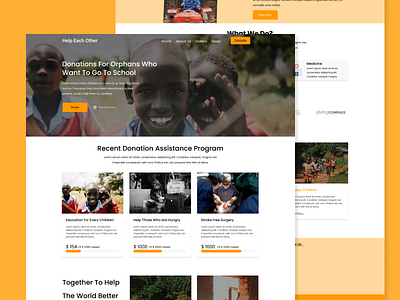 Help Each Other - Non Profit Landing Page charity foundation human landingpage nonprofit webdesign website design