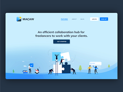 Landing page for collaboration product