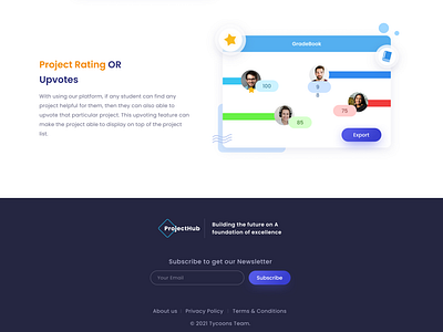 ProjectHub - Home Page || Footer || SIH