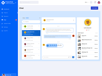 ProjectHub - Chat UI || SIH graphic design ui