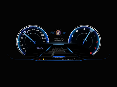 Car Dashboard color design flat typography ui uiux 仪表盘 形象 流线 科技 蓝 车