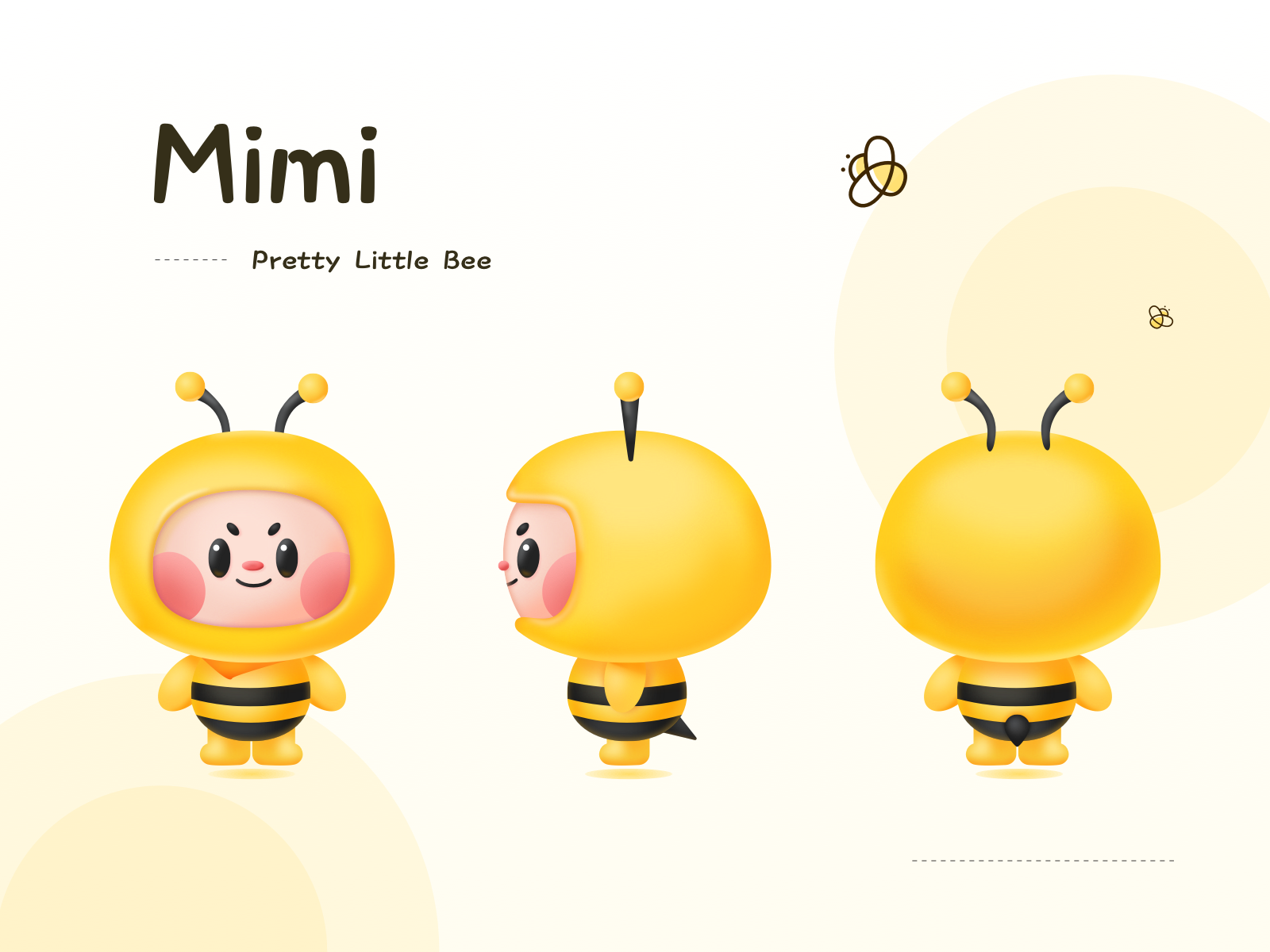 Pretty Little Bee - Mimi animal b e e design icon illustration ip ui yellow 新拟物