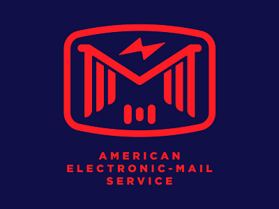 American Electronic-Mail Service daily day email icon illustration illustrator logo mark