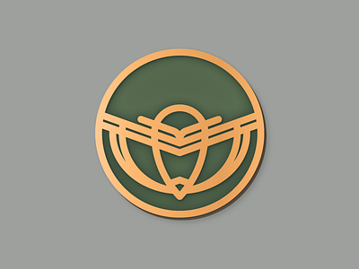 Owl coin icon mark owl pin