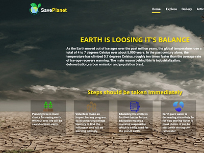 Landing Page for planet world