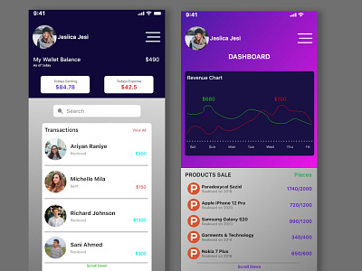 App UI UX Design for Dasgboard and Mobile Banking