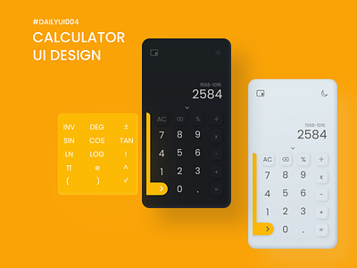 Calculator Design #DailyUI003 adobe xd calculator daily 100 challenge daily ui 003 figma minimal mobiledesign scientific